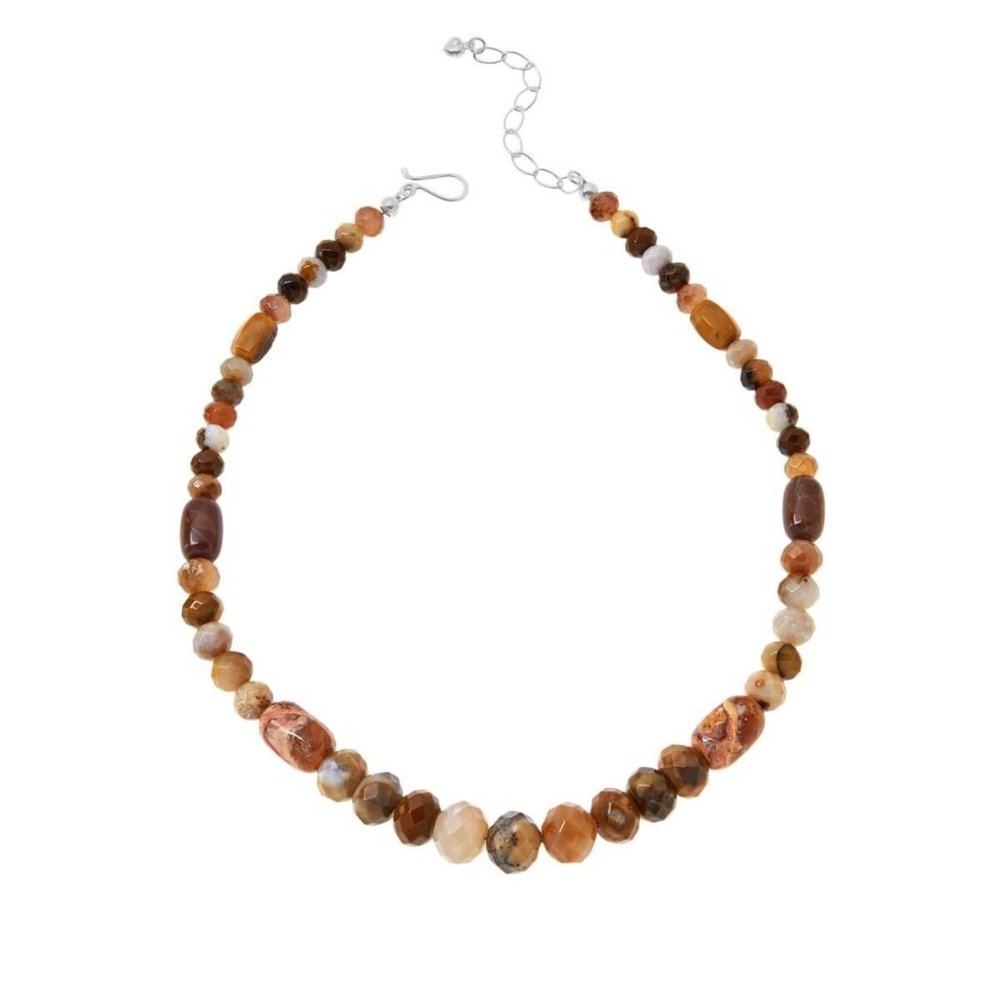 Jay King Sterling Silver Multi-Color Chalcedony-Opal Bead Necklace 18"